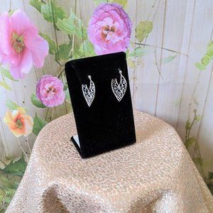 Sterling Silver Filigree Leaf Earrings